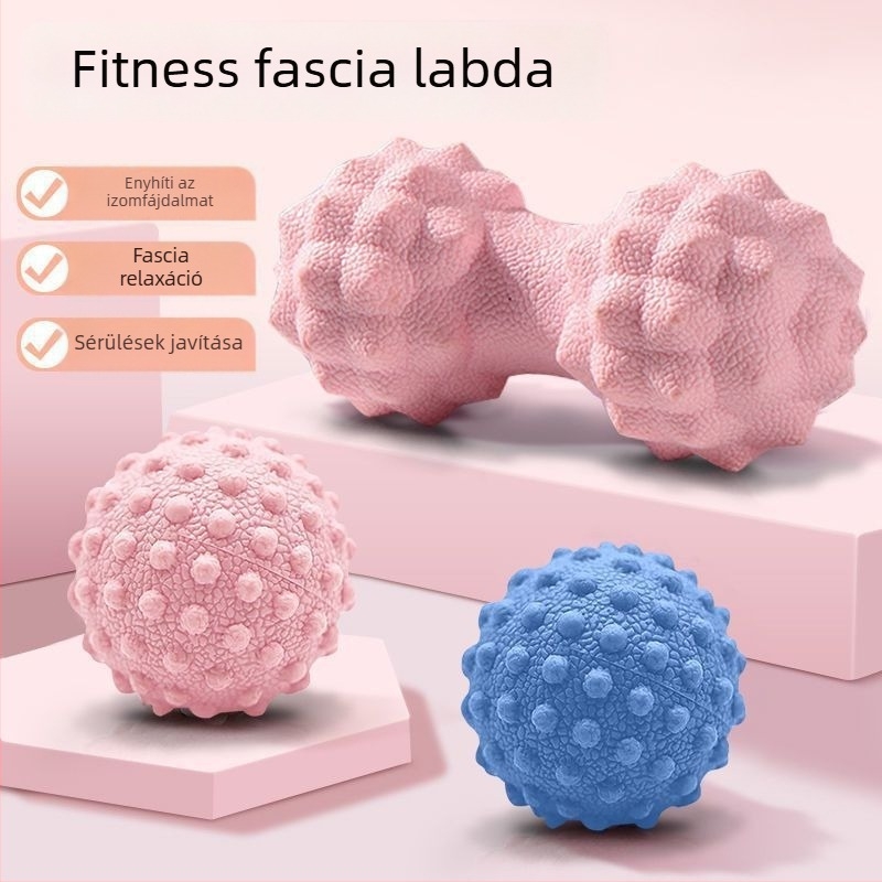 Földimogyoró alakú masszázsgömb plantáris fasciához – talpív, hát és nyak masszírozása – jóga golyó