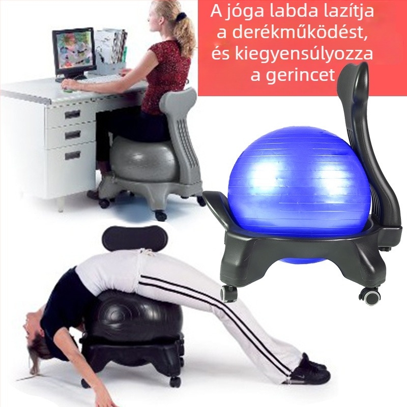 Jóga golyó szék testformáláshoz, masszázshoz és testtartás-korrekcióhoz; PVC anyag, 6 kg, felfújható, Chonghuan márka
