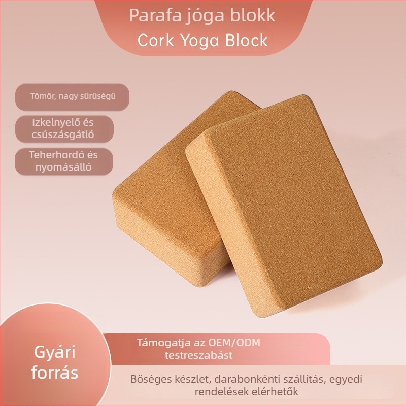 Parafából készült jóga blokk, magas sűrűségű, csúszásmentes edzéshez