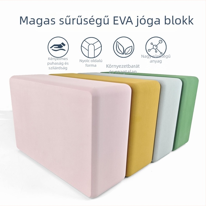 Jóga blokk EVA, 350 g, nagy sűrűségű; alkalmas Iyengar jóga és tánc gyakorlásához felnőtteknek és gyerekeknek