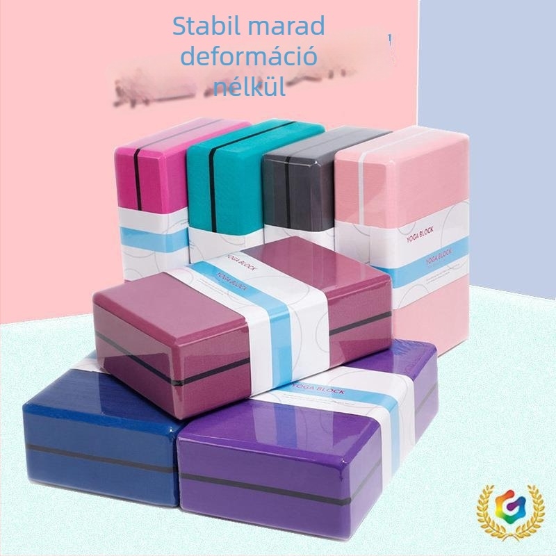 Jóga blokk háromszög bordázattal, 420 g, magas sűrűségű EVA, gravírozott logóval, stúdiókhoz és otthoni gyakorlathoz