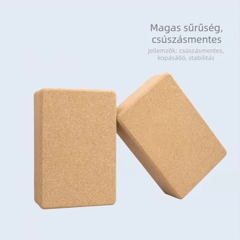 Jóga blokk természetes parafából, nagy sűrűség, Iyengar-stílus, professzionális minőség