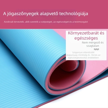 Jógaszőnyeg vastagabb, szélesebb és hosszabb kezdőknek, csúszásmentes otthoni használatra