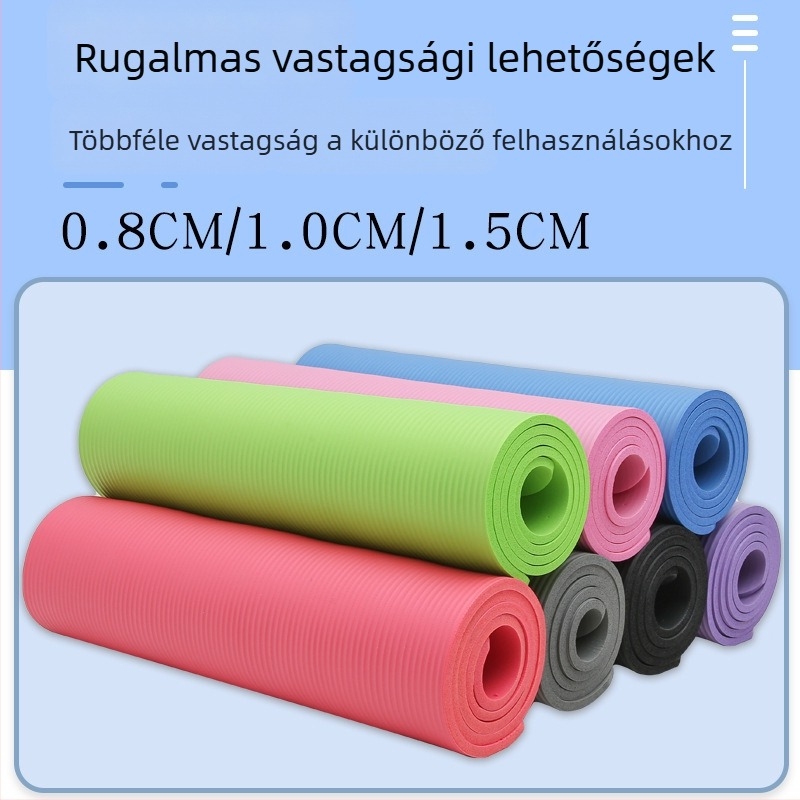 Jógaszőnyeg vastagabb, szélesebb és hosszabb kezdőknek, csúszásmentes otthoni használatra