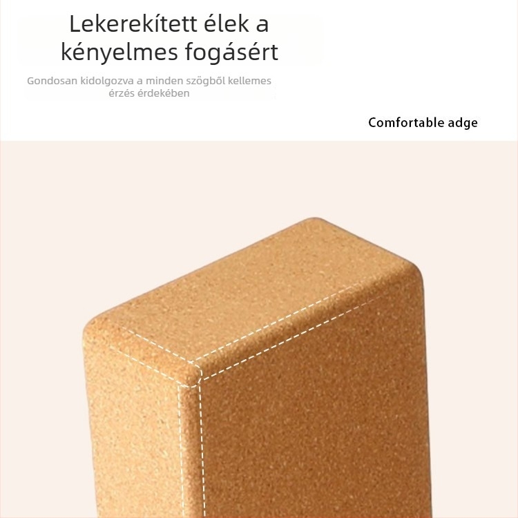 Korkból készült jóga blokk, magas sűrűségű, csúszásmentes felülettel, Iyengar jóga és edzés számára, személyre szabható