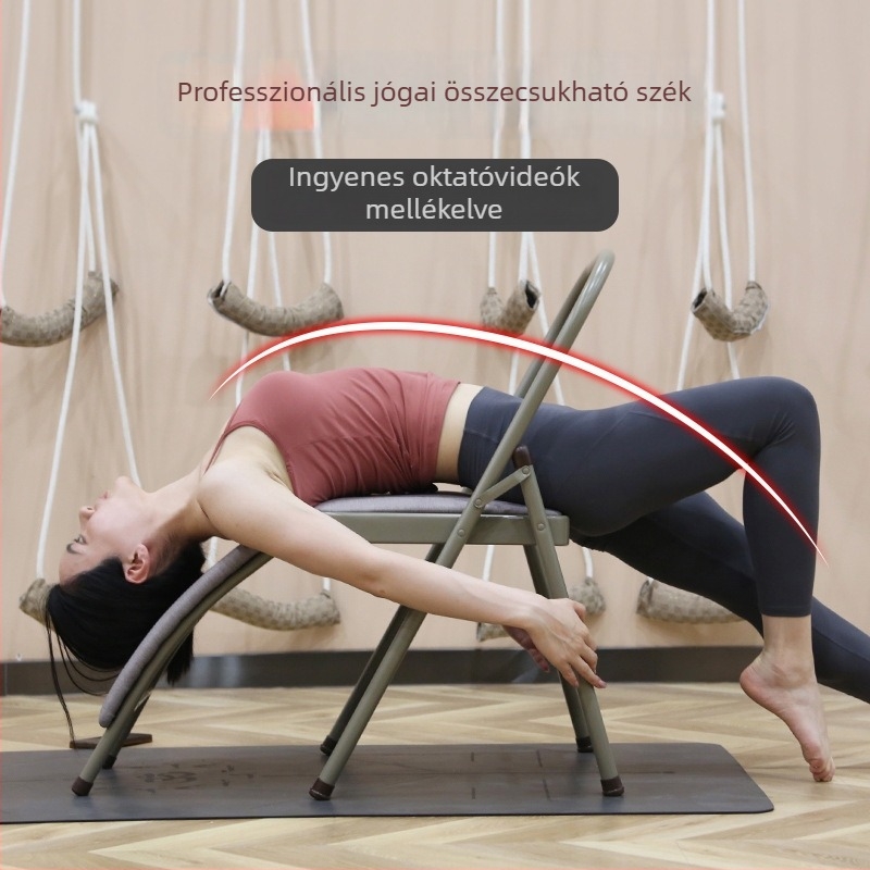 Erősített, összehajtható Iyengar jóga szék, jóga szék deréktámasz és nyújtó segéd, fitnesz jóga ülőpad