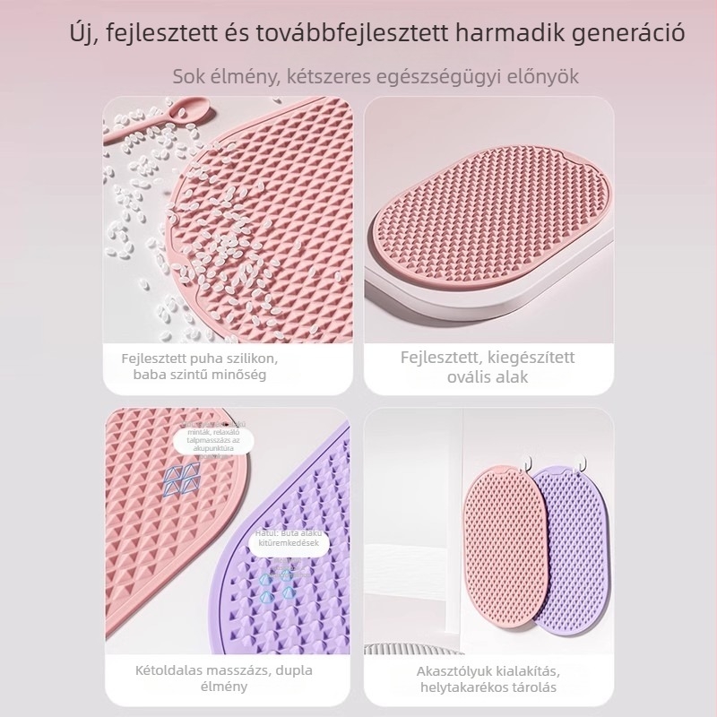 Talpmasszázs akupressziós pad puha szilikon felülettel, ujjnyomó lemez, lábujjnyomó lemez és mágneses meridián terápia