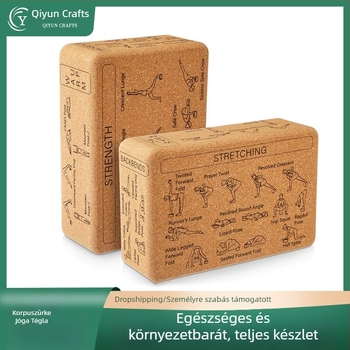 Sűrű parafa jóga blokk pozíciók útmutatással, kezdőknek, testreszabható logó