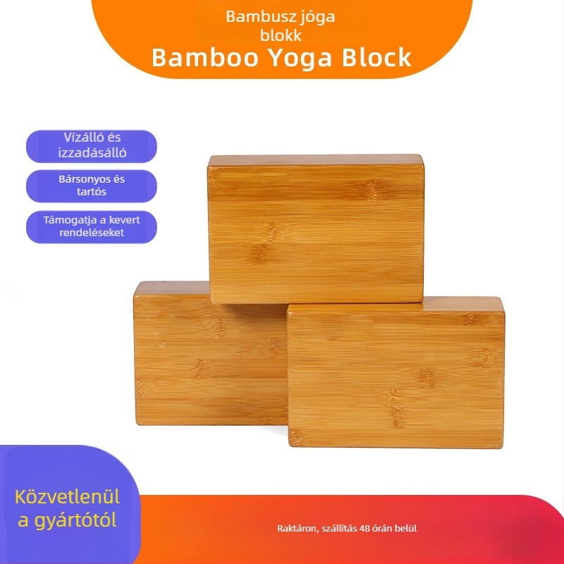 Bambusz jóga blokk – 650 g ±50 g, anyag: bambusz, feldolgozás és testreszabás elérhető