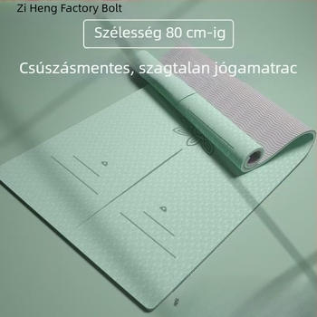 TPE jóga matrac otthoni használatra kezdőknek, hosszabbított, szélesebb és vastagabb, csúszásmentes, ütéscsillapító és hangszigetelő, egyszínű, 185 cm x 66 cm, 8 mm