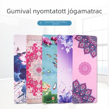 Velúr természetes gumi ultra vékony jóga matrac színes nyomtatású hőtranszfer mintával, jóga törölköző, izzadságfelszívó és csúszásmentes