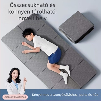 Összecsukható jóga matrac, TPE, 6 mm, 600 g, kockás mintázat, otthoni edzéshez