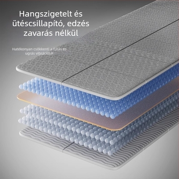 Összecsukható jóga matrac, TPE, 6 mm, 600 g, kockás mintázat, otthoni edzéshez