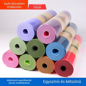 TPE jóga matrac, 6 mm vastagságú, széles és hosszú, 183×61 cm vagy 183×80 cm, kezdőknek, tánc-fitness és ugrókötél gyakorláshoz, logóval