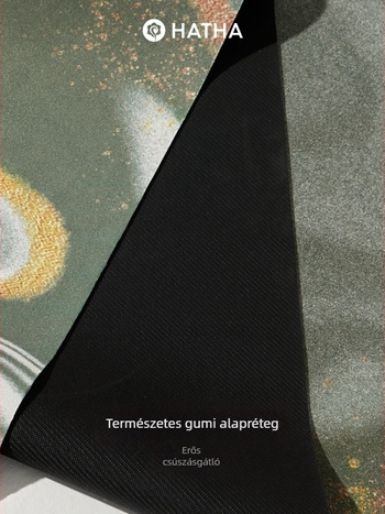 Hatha jóga matrac – természetes gumi velúr felülettel, összecsukható ultra vékony utazó matrac, csúszásmentes felület, súly 1,1 kg, vastagság 1,5 mm (Márka: Hah.)
