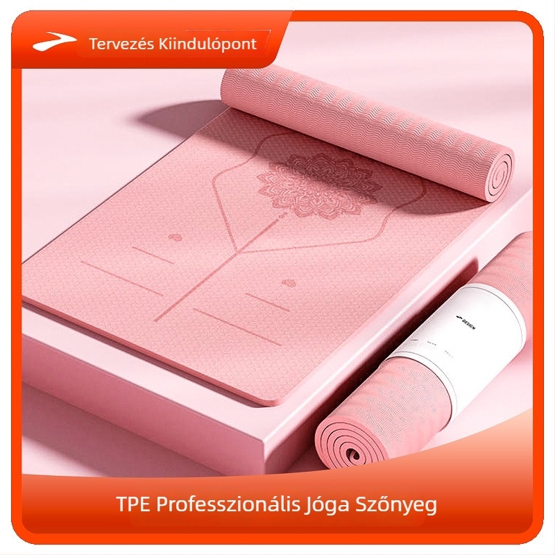 Női jóga matrac, csúszásmentes felület, összecsukható, TPE anyag, 0,8 cm vastagság