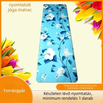 Utazó jóga matrac – TPE, 750 g, 6 mm vastagság, növény mintázat