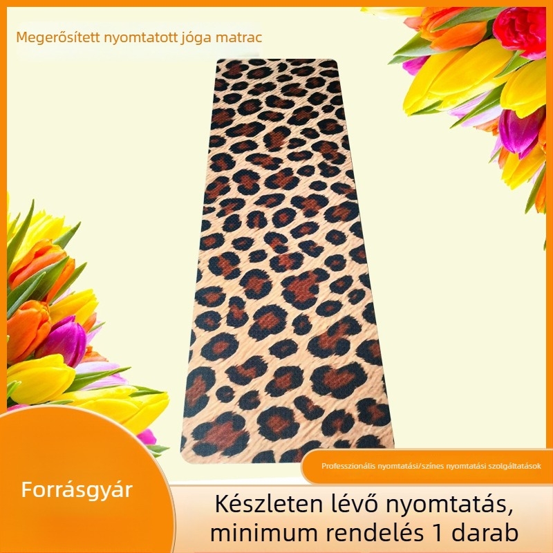 Utazó jóga matrac – TPE, 750 g, 6 mm vastagság, növény mintázat