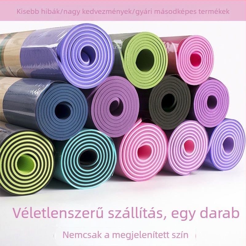 TPE jóga matrac — széles, vastag, kétoldalas csúszásmentes felülettel, vastagság 6/8/10 mm, tömeg 800 g