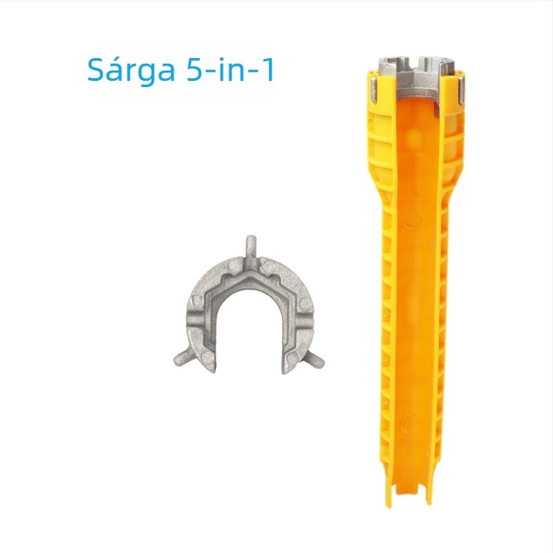 Fürdőszobai csőkulcs, műanyag + alumínium ötvözet, galvanizált felület, súly 280 g