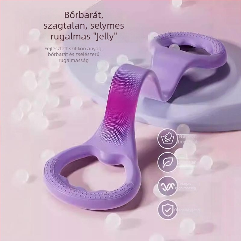 Figure-8 ellenálláslánc csúszásmentes fogantyúval hát nyújtásához és otthoni jóga közben; anyag: TPR; termékkód: Silicone horoscope