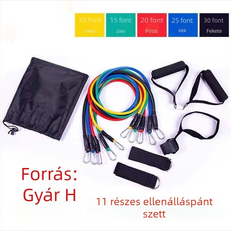 11 részes multifunkcionális edzéskészlet ellenállás szalagokkal és kötéllel