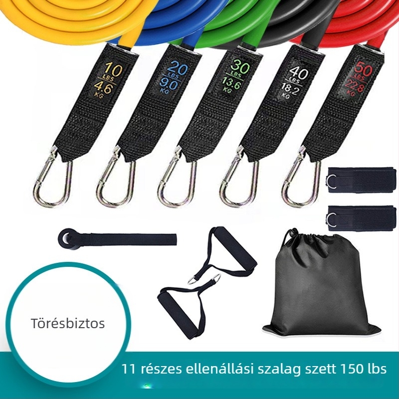 TPE 11 darabos edzésellenállás kötél készlet, 100 lb és 150 lb terheléssel