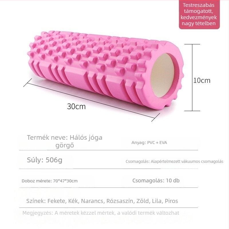 Jóga oszlop EVA hab görgő üreges a fascia felszabadítására, teherbírás 200 kg