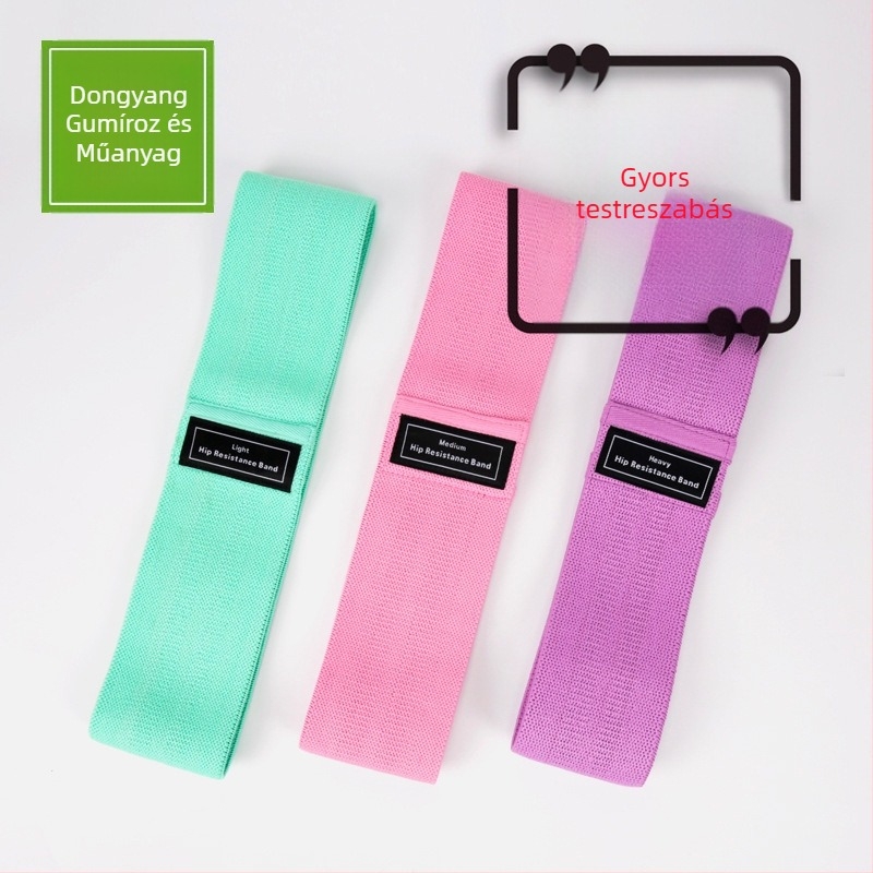 Guggolás elleni ellenállás szalag jóga gyűrűvel és csípő gyűrűvel – poliészter-pamut anyag, Yi key márka, jóga kiegészítők