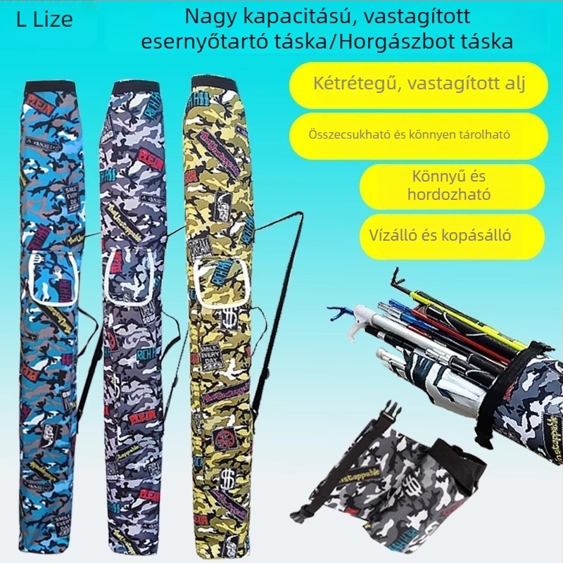 Összecsukható horgász felszerelés táska megerősített kivitel, nagy kapacitású orsó- és pálcatartó
