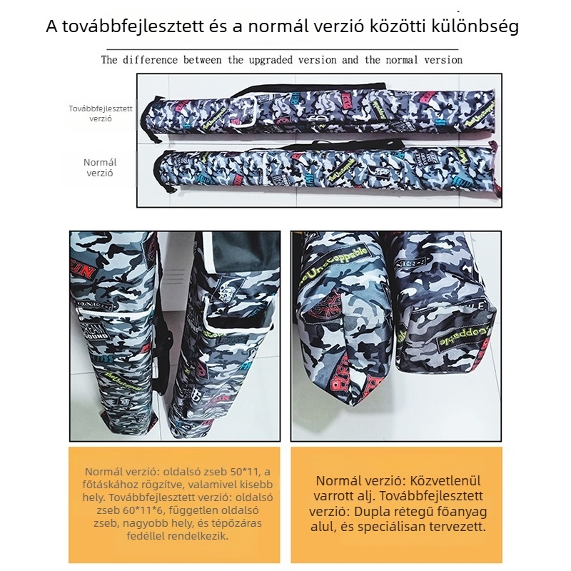 Összecsukható horgász felszerelés táska megerősített kivitel, nagy kapacitású orsó- és pálcatartó