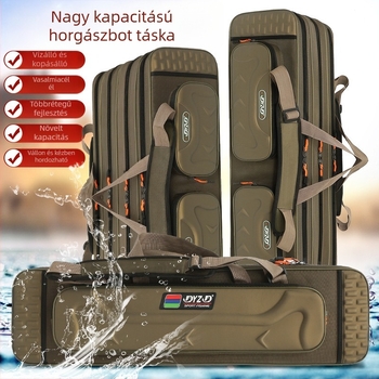 Horgászbot táska, nagy kapacitású, nem vízálló, hely a bottnak, orsónak és csalinak