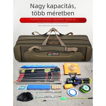 Horgászbot táska, nagy kapacitású, nem vízálló, hely a bottnak, orsónak és csalinak