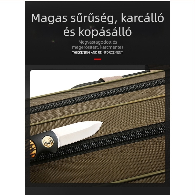 Horgászbot táska, nagy kapacitású, nem vízálló, hely a bottnak, orsónak és csalinak