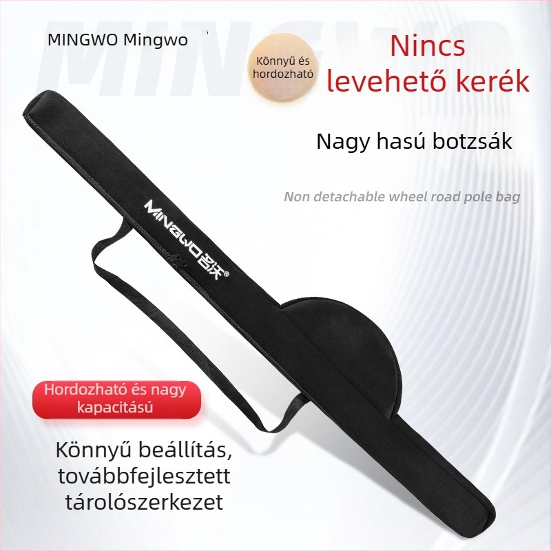 Hordozható, nagy kapacitású horgászbot táska, megerősített felszerelés- és csalihordozó rekeszekkel
