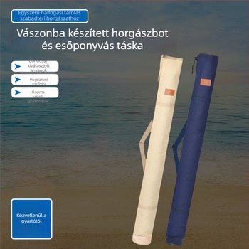 Vászon halászbot és felszerelés táska, megerősített kivitel, karcolásálló, a halászbotokhoz, esernyőkhoz és kiegészítőkhöz