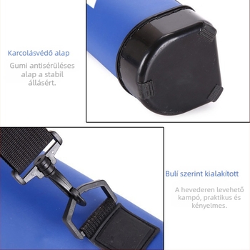 Horgászbot táska, kemény héjú, könnyű PVC-kivitel, egyrétegű kialakítás a bottal és felszerelésekkel