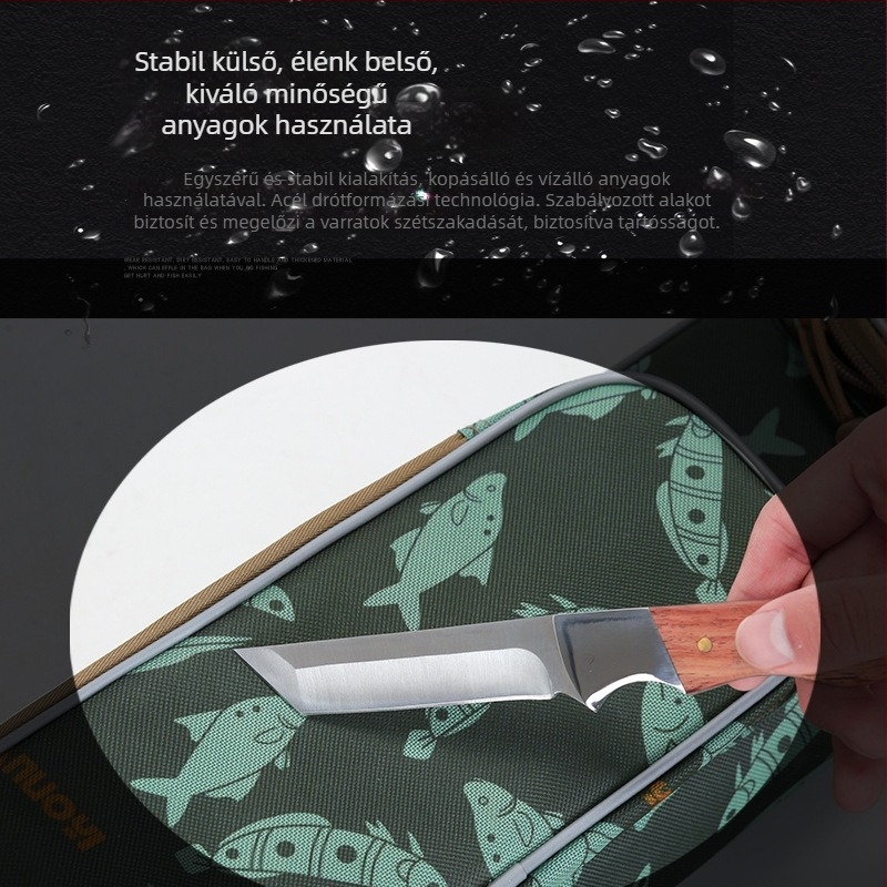Tengeri horgásztáska – vízálló vászon felszerelés-táska horgászbothoz, damilhoz, csalihoz és orsóhoz