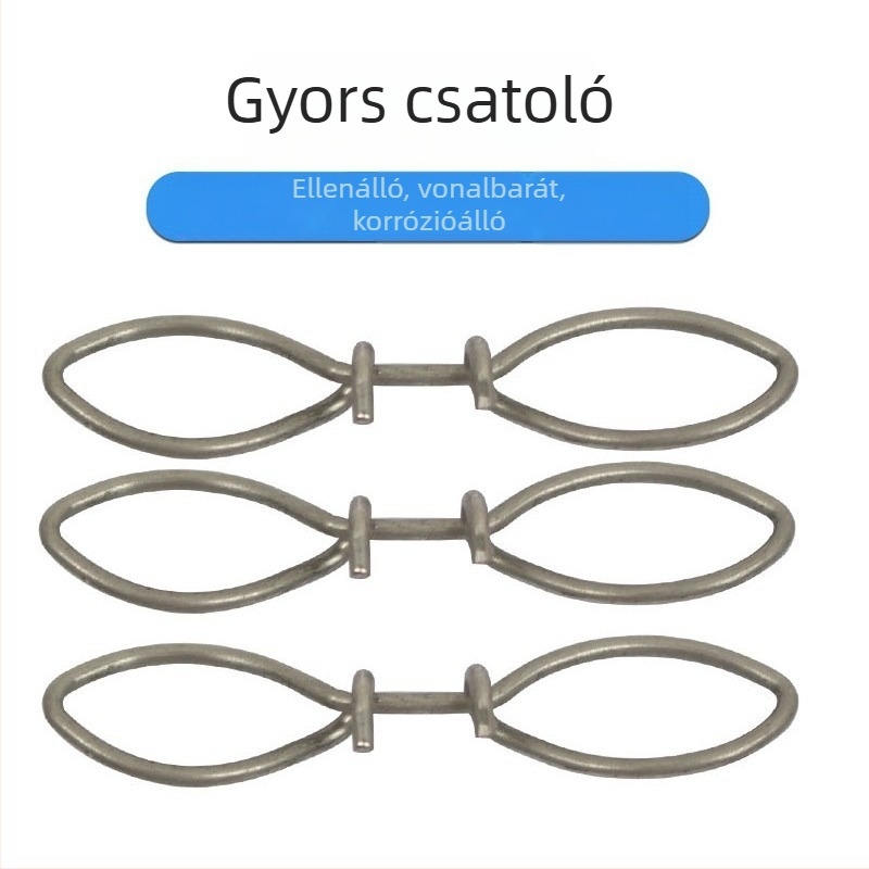 DSNY rozsdamentes acél gyorspin-csatlakozó tengeri horgászathoz, kettős fejű horoggal