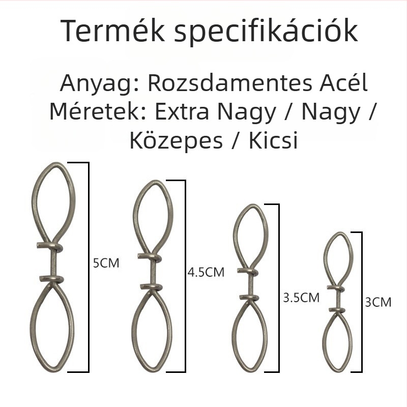DSNY rozsdamentes acél gyorspin-csatlakozó tengeri horgászathoz, kettős fejű horoggal