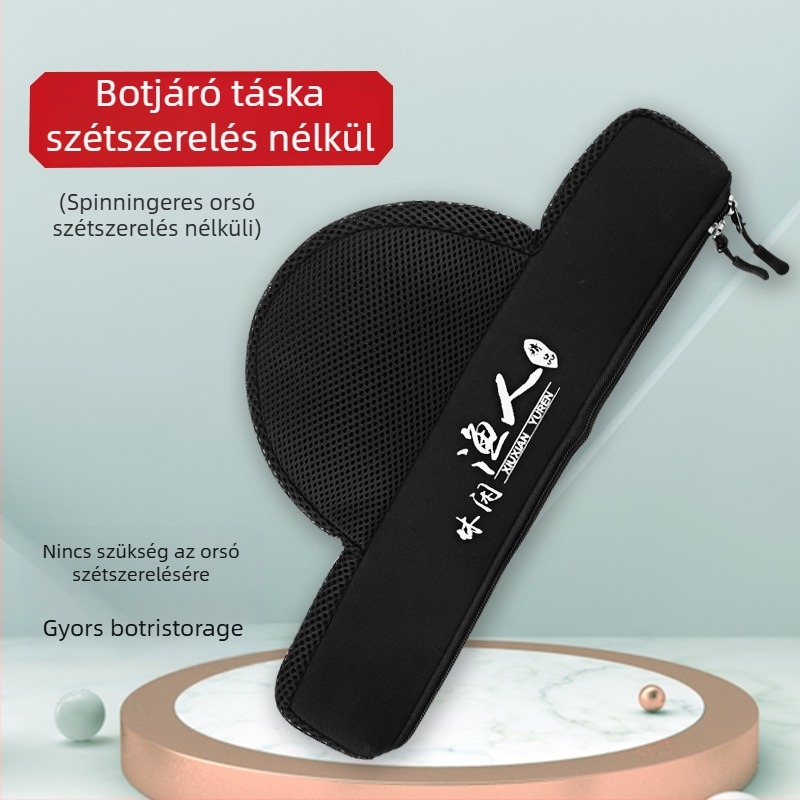 Longhua Rövid horgászbot táska puha külsővel, hordozható és összecsukható, tartja a botot, damilt és orsót, nem vízálló