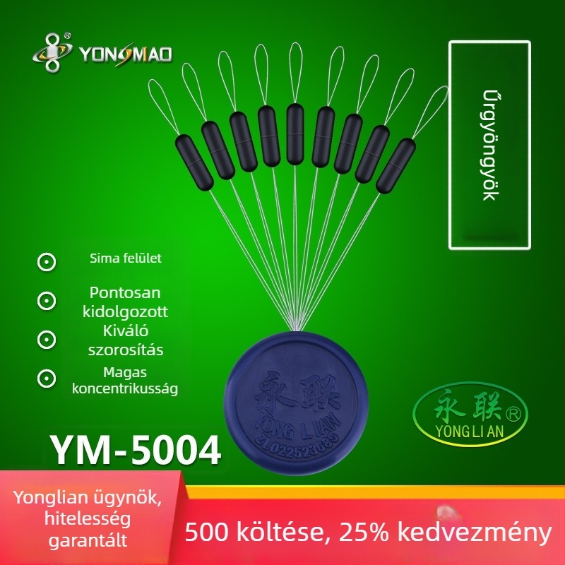 Yonglian hengeres zsinórzáró gyöngy, gumiból, modell YM-5004