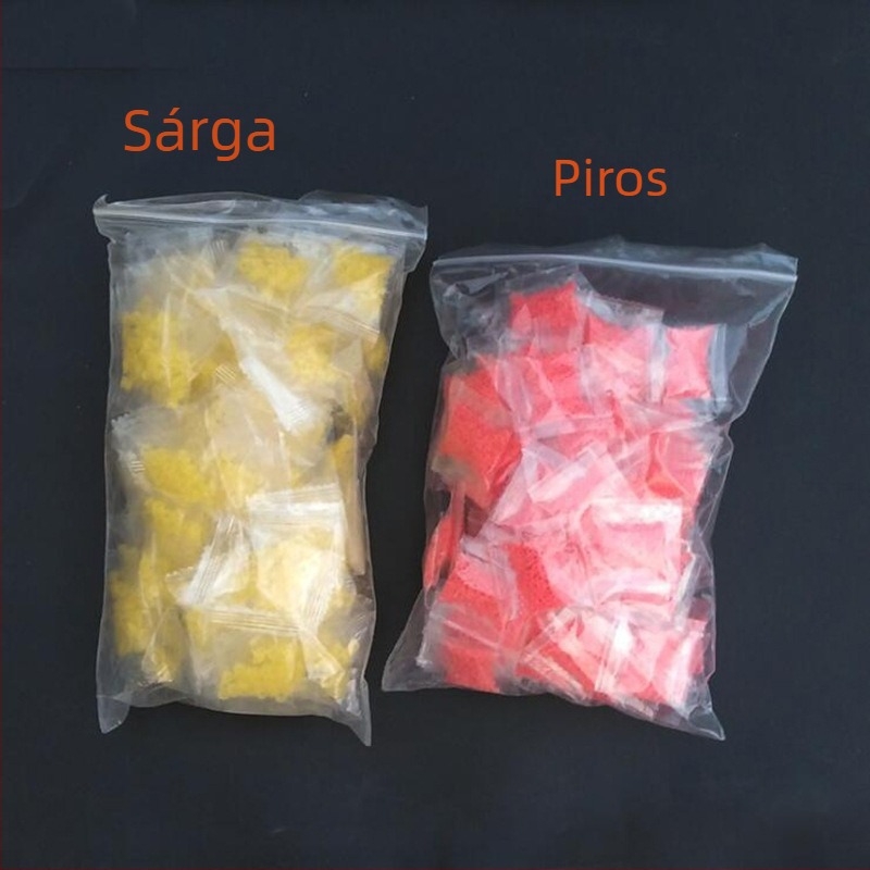Piros csalihgranulátum gumis pánttal, gumiszövettel és gumigyűrűkkel