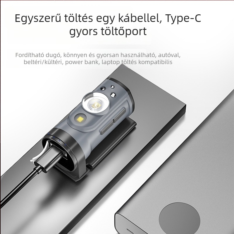 Wolfson CandyX fejlámpa sapkára rögzítő klipszel, LED 5W, 800mAh akkumulátor, kézi működtetés, hatótáv 100–200 m
