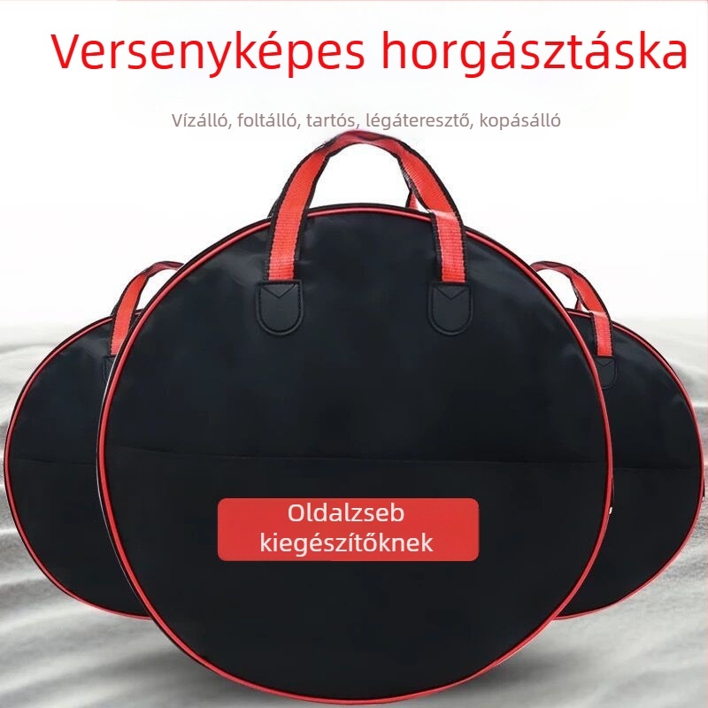 Vászonból készült folyami horgász táska oldalsó zsebekkel, kézi hordozás, többfunkciós felszerelés-tároló