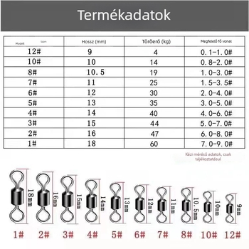 Figure-8 gyűrűcsatlakozó, rozsdamentes acélból, horgászati kellékek nagykereskedelem