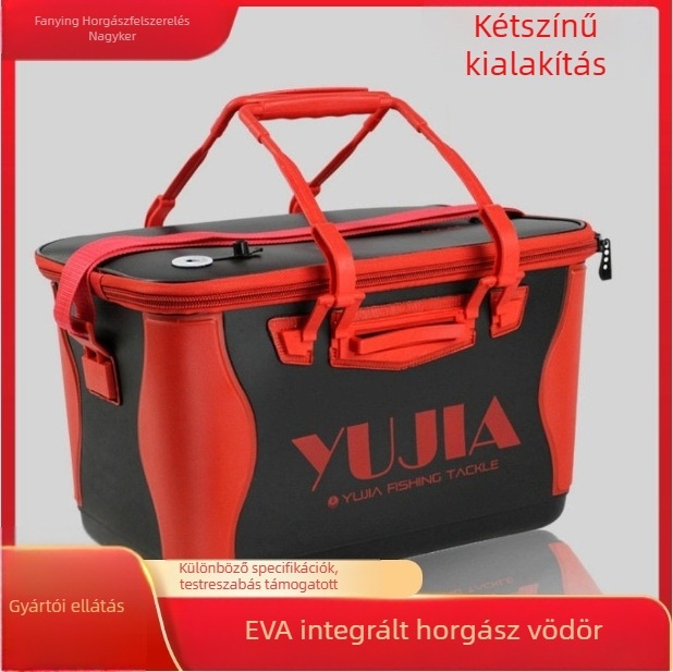 EVA egyrészes horgász vödör beépített etető- és élőhal tartóval