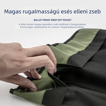 Vászon tekercses horgászbot táska — hordozható, vízálló, a horgászbothoz, damilhoz és csalihoz