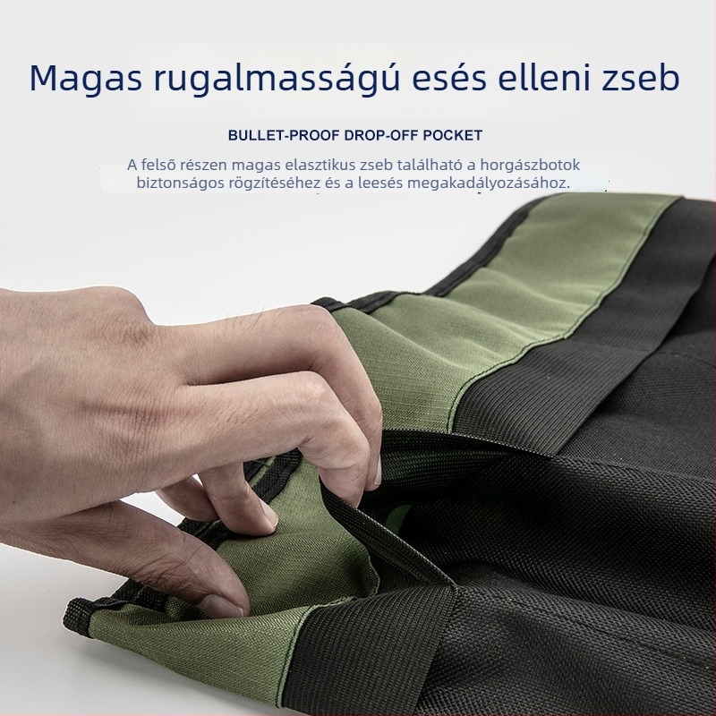 Vászon tekercses horgászbot táska — hordozható, vízálló, a horgászbothoz, damilhoz és csalihoz