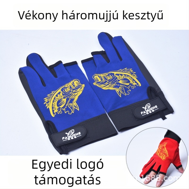 Chaofeng háromujjú horgász kesztyű, légáteresztő, poliészter rost